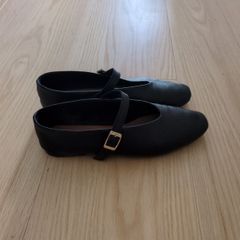 Leather flat ballerina shoes (size 40)