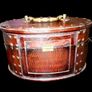 Leather covered antique box with brass Image 2
