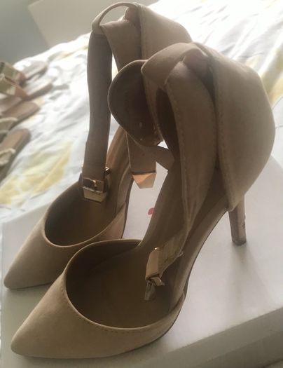 Chic suede high heels still in their box size 3