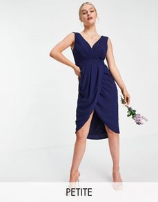 TFNC Petite Bridesmaid Wrap Midi Dress