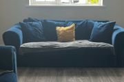 Blue 3 seater sofa
