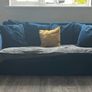 Two navy three seater sofas Image 2