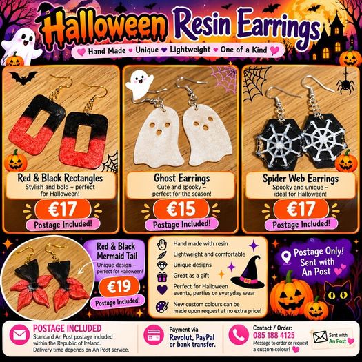 Handmade Halloween Resin Earrings