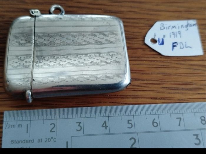 Antique Sterling Silver Vesta Case - Birmingham
