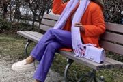 Zara Purple Faux Leather Straight Leg Trousers  Size XL UK 14