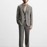 ZARA Men's Houndstooth Blazer Camel Size 44! Image 2