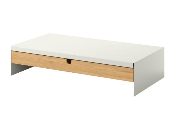 Ikea ELLOVEN monitor stand with drawer (White)