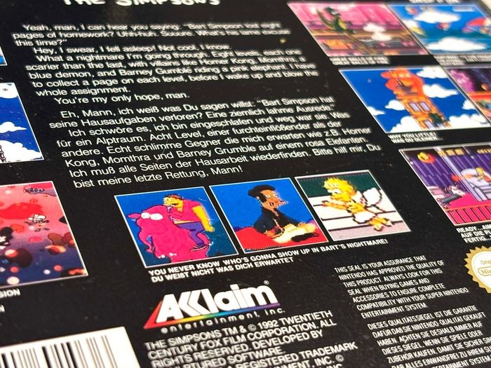 The Simpsons Barts Nightmare for SNES - Boxed