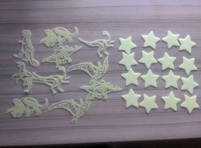 Glow in the dark stars and dinosaurs
