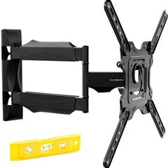 TV Wall Bracket Mount for 24-60 Inch Screens, Tilts Swivels & Extends for Flat & Curved TVs, Includes Spirit Level, Weight Capacity 36.2kg