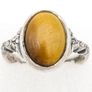925 Vintage Sterling Silver And Tigers Eye Ring Image 2