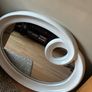 White framed mirror. W94cm H 74cm. Image 8