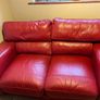 Red Leather 2 Seater Couch Image 2