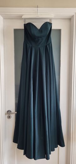 GINO CERRUTI Puro Strapless Dress with pockets in Hunter Green Sz S (Fit 8-10UK)  - Rrp 420 (New)