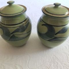 Stoneware Jackson 2 Lidded Jars