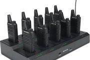 RT622 Walkie Talkie, 113g Compact 2 Way Radio, 10-in-1 Charging Base, Portable Radio Back Clip, 5 LED Indicators, PMR446 Walkie Talkies for Adults for Hospitality, Restaurant (Black, 10 Pack