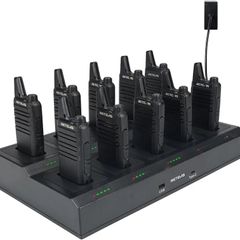 RT622 Walkie Talkie, 113g Compact 2 Way Radio, 10-in-1 Charging Base, Portable Radio Back Clip, 5 LED Indicators, PMR446 Walkie Talkies for Adults for Hospitality, Restaurant (Black, 10 Pack