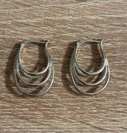Brand New Vintage Sterling Silver Hoop Earrings