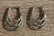 Brand New Vintage Sterling Silver Hoop Earrings