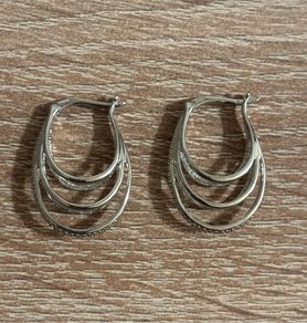 Brand New Vintage Sterling Silver Hoop Earrings