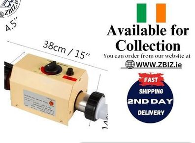 2KW Swimming Pool Heater 220V SPA Electric Water Heater with Thermostat for 48mm/50mm Pools
