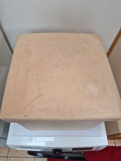 Cream folding storage ottoman