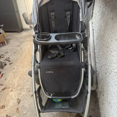Uppababy Travel system with bassinet, lower & upper adapters, snack tray, cup holder, organiser, hand warmer and foot muffs