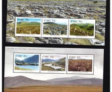 2011 Ireland National Parks of Ireland Pair Commemorative Stamps Miniature Sheets (55c & 82) (Ballycroy, The Burren, Connemara, Gleneagh, Killarney & Wicklow Mountains) Mint Never Hinged (MNH)