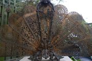 Antique Original Art Deco Brass Fan Fireplace Screen 32"
