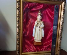 Vintage Child of Prague Framed Wall Shrine