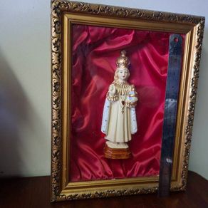 Vintage Child of Prague Framed Wall Shrine