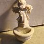 A holy water font  a small cherub angel statue .small religious decorative item, Image 6