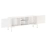 TV Cabinet White 115x30x46 cm Solid Mango Wood Image 5