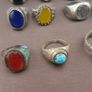 Antique Brass Rings Lot of 15 Mixed Gemstone & Glass Collectible Rings Image 10