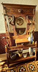 Antique Carved Oak Hallstand.