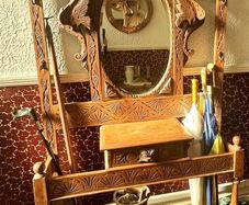 Antique Carved Oak Hallstand.