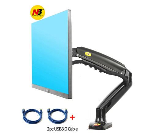 NEW F80+2pc USB3.0 17-30" desktop LED LCD Monitor Holder Arm Gas Spring Full Motion 2-9kg ergonomica dual arm