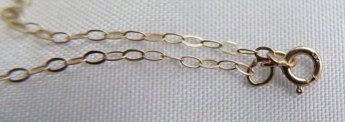 9K Yellow Gold 375 I Love You Piece of My Heart Puzzle Pendant Necklaces L9" - 0,68g