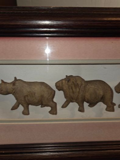 Chichewa Tribe Carved Wooden African Big 5 Animals Shadow Box
