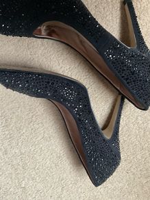 ALDO black rhinestone jewel sparkly  heels