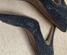 ALDO black rhinestone jewel sparkly  heels