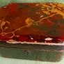 Antique   Wooden Box With Bird And Flowers Image 3