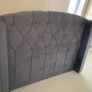 King Size Grey Velvet Winged Headboard - Luxury Style Image 2