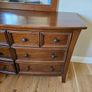Complete Solid Wood Bedroom Set Sleigh bed, 2 Nightstands & Dresser with Mirror Image 4