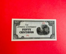 Japanese  Invasion  Money Philippines  50 Centavos    1942. WORLD WAR 11 ( Uncirculated )