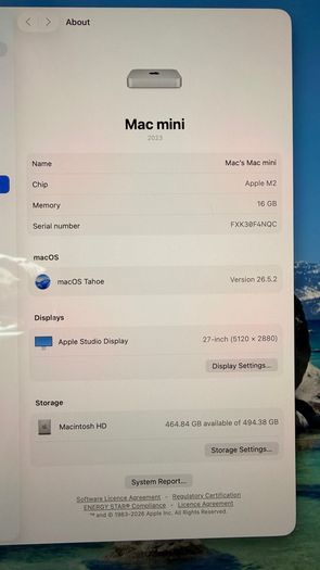 Mac Mini M2 (16gb, 512gb)