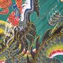 Large Hand Painted Chinese Dragon Wall Fan 89cm Folding 165cm Open Bamboo Vintage Image 2