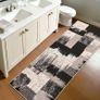 Rugs Living Room 80x150cm, Area Rugs for Bedroom, Anti-Slip Soft Large Rugs Faux Wool Geometric Style Modern Washable Easy Clean Carpets Durable Runner for Room Hotel Home Brown Image 3