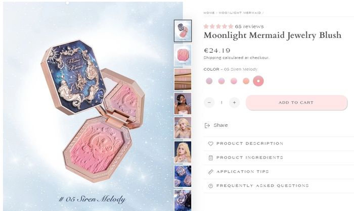 Flower Knows Moonlight Mermaid Collection Jewelry Blush in 05 Siren Melody