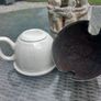 Vintage Beverley White Teapot Made In England Reg Design 884646 Chromed Cover  D18 POST 10e Image 3